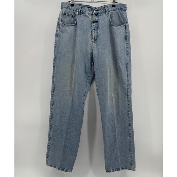 Vintage Marithe Francois Girbaud Straight-Leg Med-Blue Denim Jeans Men 36x32 Y2K - Picture 1 of 14